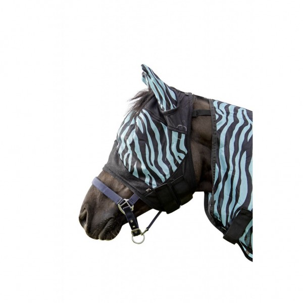 HKM Fliegenschutzmaske -Zebra Aqua-