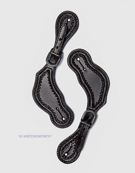Western Imports Lady&#039;s Spurstrap ,dark oiled, tooled